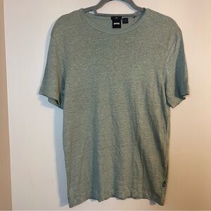 BOSS Men's Green Linen T-Shirt Small
